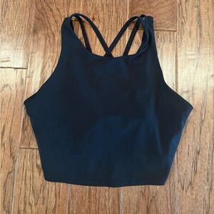 Athleta Black Long Line Sports Bra Size Large